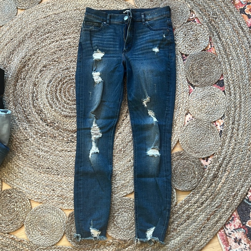Express high rise stretch ankle denim